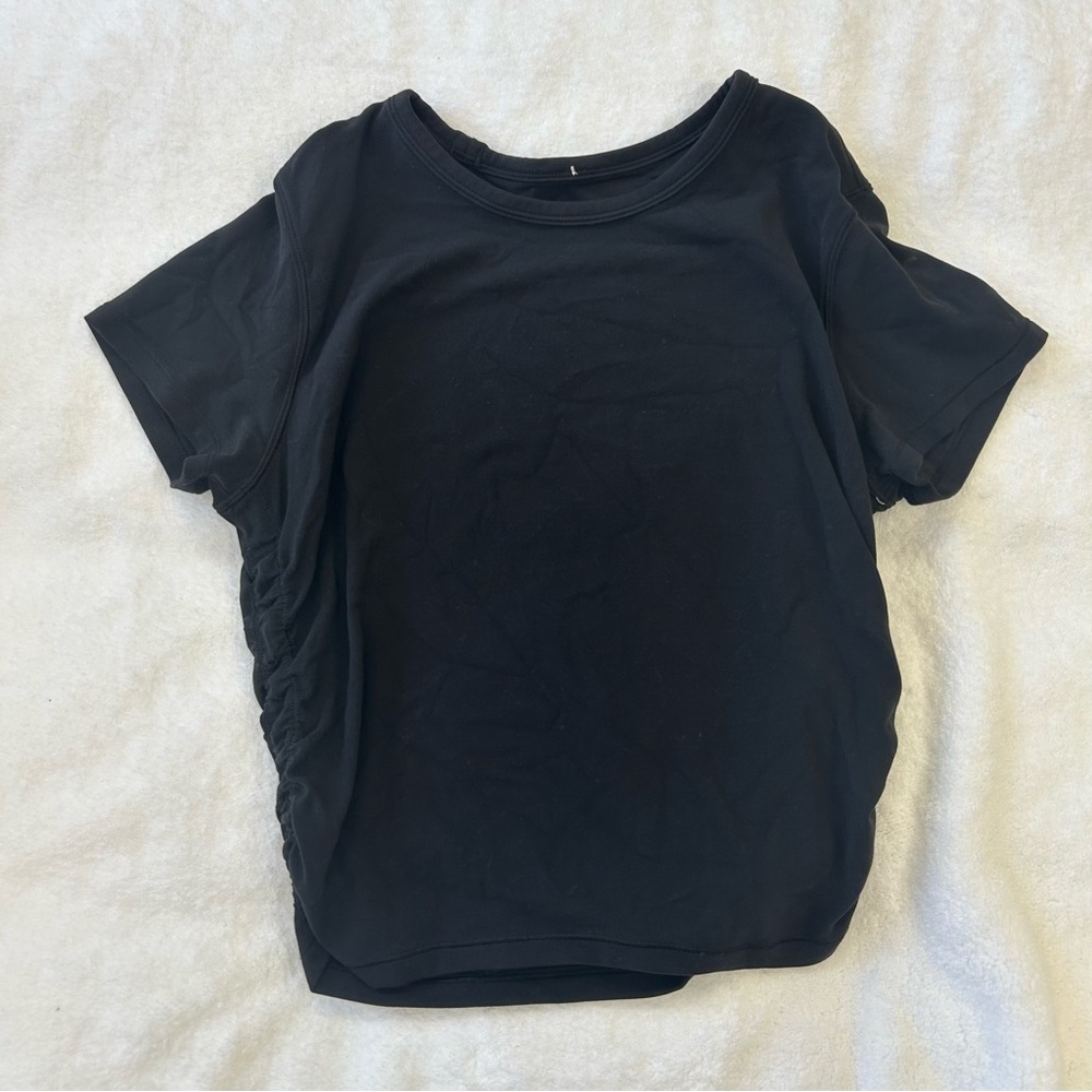 Lululemon Athletica Black Runched Short Sleeve T-Shirt